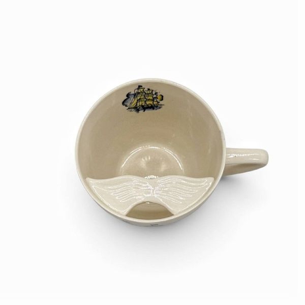 Порцелянова чайна чашка для вусів (moustache cup) на блюдце. 718625 фото