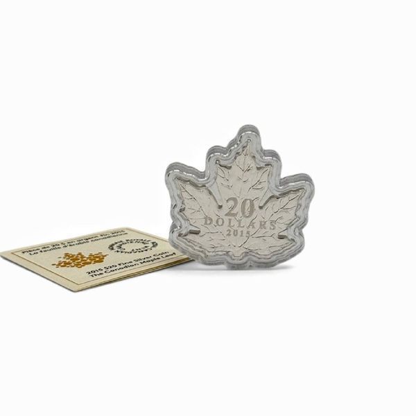 Срібна монета "The Canadian Maple Leaf 2015 Fine Silver Shaped Coin". Канада, 2015 рік. 362628 фото