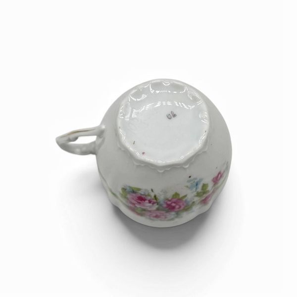 Порцелянова чайна чашка для вусів (moustache cup) на блюдце. 974005 фото