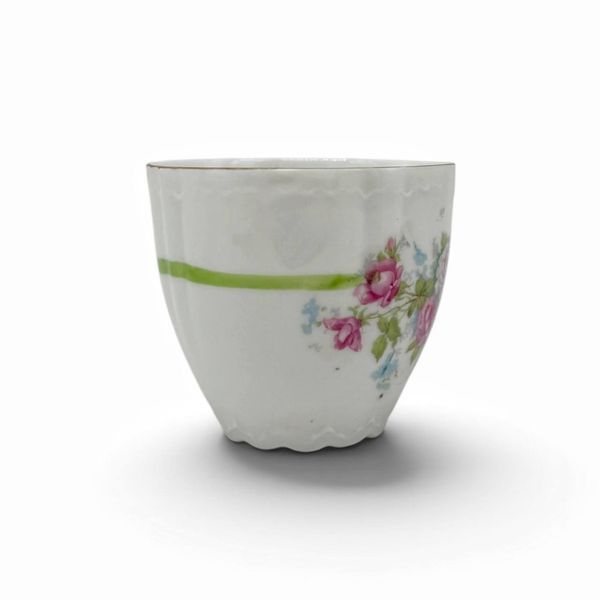 Порцелянова чайна чашка для вусів (moustache cup) на блюдце. 974005 фото