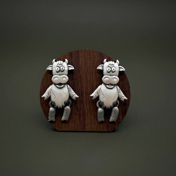Вінтажні сережки JJ &laquo;Dancing Cow&raquo;. США, кінец 80х - 90ті роки. На оригінальній планшетці. New old stock. У використанні не були.  948507 фото