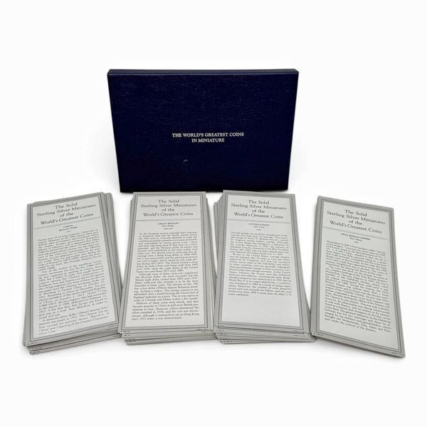 Набір срібних міні-медалей "The World's Greatest Coins in Miniature".  США, The Franklin Mint, 1986 рік. 211081 фото