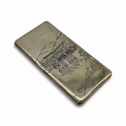 Срібний портсигар. Японія, середина 20 століття. 507396 фото