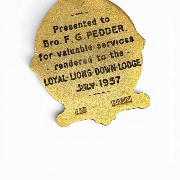 Срібна медаль Ордена Оддфеллоуз "Loyal Lions Down Lodge". Англія, Бірмінгем, 1955 рік. 719688 фото