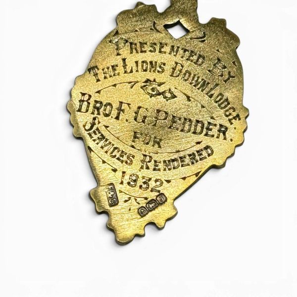 Срібна медаль Ордена Оддфеллоуз "The Lions Down Lodge". Англія, Бірмінгем, 1933 рік. 214648 фото