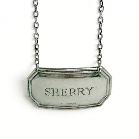 Срібна табличка на пляшку "Sherry" (Херес). Англія, 1979 рік. 878746 фото