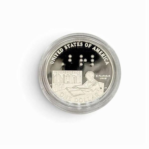 Срібна монета "Louis Braille Bicentennial Silver Dollar". США, США Mint, 2009 рік. 638683 фото